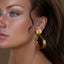 2-1 mix en match - Divine oorbellen hoop Ambermist Goud