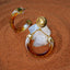 2-1 mix en match - Divine oorbellen hoop Ambermist Goud
