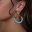 2-1 mix en match - Divine oorbellen hoop Turquoise Goud