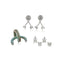2-1 mix en match - Divine oorbellen hoop Turquoise Zilver