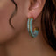 2-1 mix en match - Divine oorbellen hoop Turquoise Goud