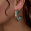 2-1 mix en match - Divine oorbellen hoop Turquoise Zilver