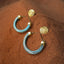 2-1 mix en match - Divine oorbellen hoop Turquoise Goud