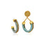2-1 mix en match - Divine oorbellen hoop Turquoise Goud