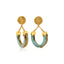 2-1 mix en match - Divine oorbellen hoop Turquoise Goud