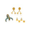 2-1 mix en match - Divine oorbellen hoop Turquoise Goud