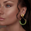 2-1 mix en match - Divine oorbellen hoop jade goud