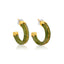 2-1 mix en match - Divine oorbellen hoop jade goud