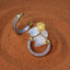 2-1 mix and match - Divine earring hoop Pearl Silver