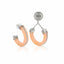 2-1 mix en match - Divine oorbellen hoop Rozenkwarts Zilver